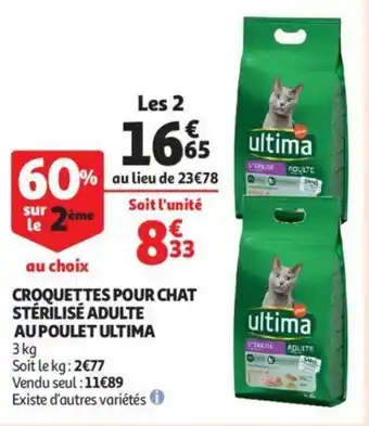 Auchan Croquettes pour chat stérilisé adulte au poulet ultima offre