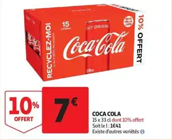 Auchan Coca cola 15 x 33 cl offre