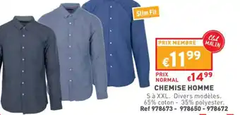 Trafic Chemise Homme offre