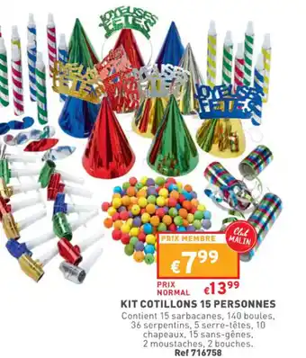Trafic Kit Cotillons 15 Personnes offre
