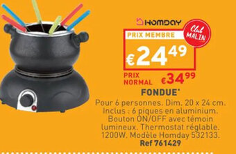 Trafic Fondue offre