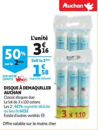 Auchan Disque à demaquiller auchan offre