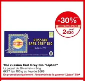 Monoprix Thé Russian Earl Grey Bio Lipton offre