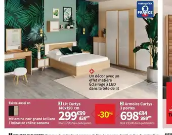 Conforama Lit Curtys 140x190cm offre