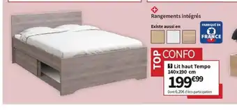 Conforama Lit Haut Tempo 140x190cm offre