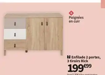 Conforama Enfilade 2 Portes 3 tiroirs Rick offre