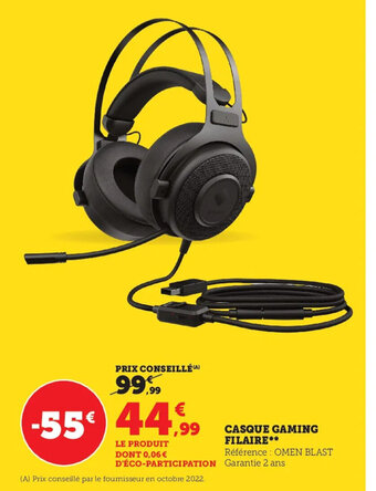 Hyper U Casque Gaming Filaire offre