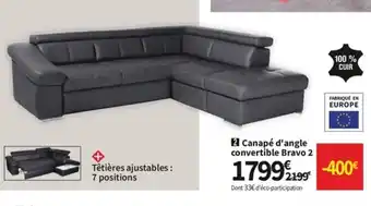 Conforama Canape d'Angle Convertible bravo 2 offre