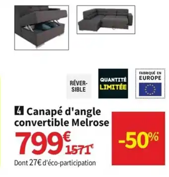 Conforama Canape d'Angle Convertible Melrose offre