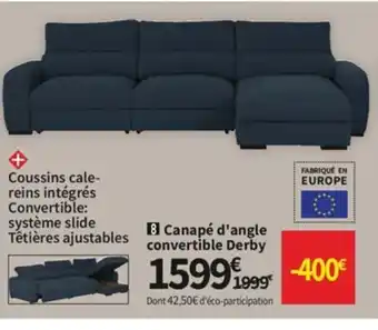 Conforama Canape d'Angle Convertible Derby offre