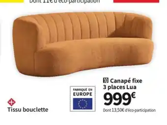 Conforama Canape Fixe 3 Places lua offre