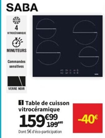 Conforama Table de Cuisson Vitrocéramique offre