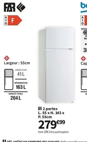Conforama 2 Portes Far DP2021W offre