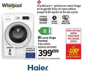 Conforama Whirlpool Lave-Linge Frontal offre