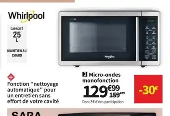Conforama Whilpool Micro-Ondes Monofonction offre