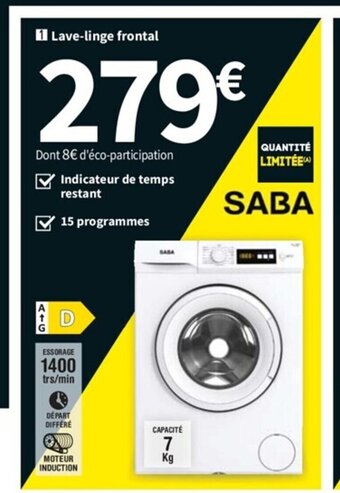 Conforama Saba Lave-Linge Frontal offre