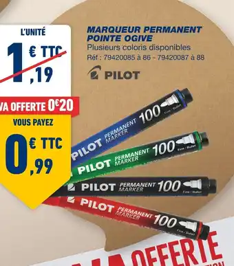Bureau Vallée Marqueur Permanent Pointe Ogive offre