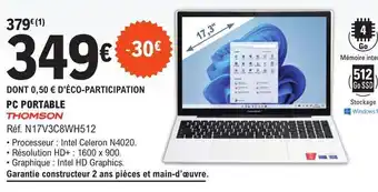 E.Leclerc Pc portable thomson offre