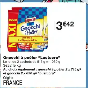 Monoprix Gnocchi à Poêler Lustucru offre
