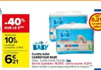 Carrefour Culotte Bébé Carrefour Baby offre