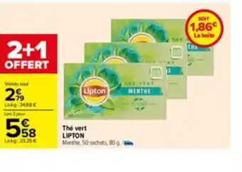 Carrefour Thé Vert Lipton offre