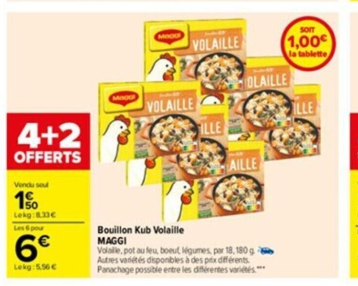 Promo Bouillon Kub Volaille Maggi chez Carrefour