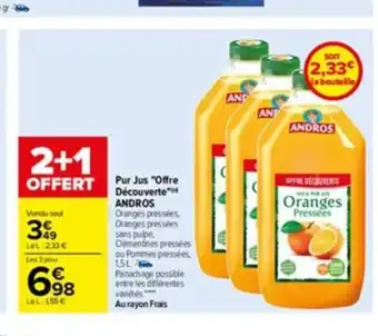 Carrefour Pur Jus Offre Découverte Andros offre