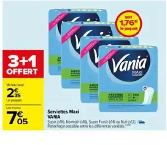 Carrefour Serviettes Maxi Vania offre