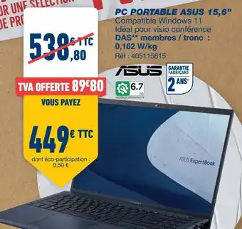 Bureau Vallée Ordinateur portable asus offre
