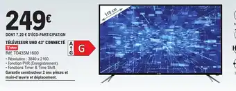 E.Leclerc Téléviseur uhd 43" connecte offre