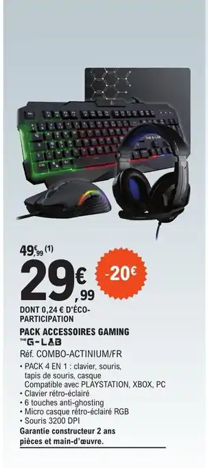 E.Leclerc Pack accessoires gaming offre