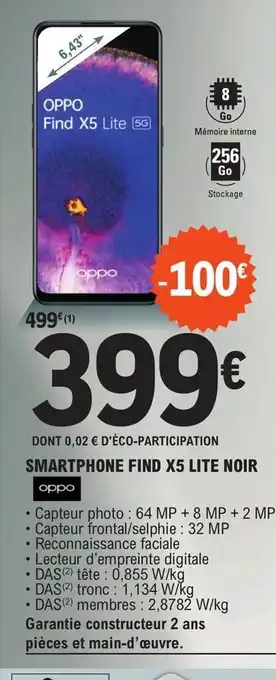 E.Leclerc Smartphones find x5 lite noir offre