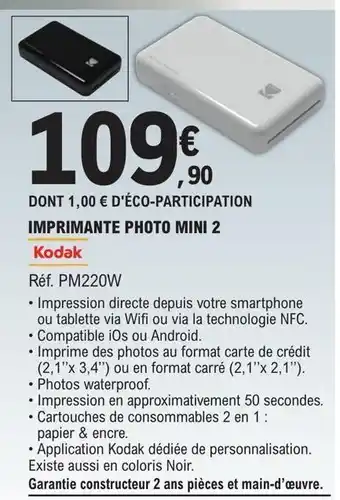 E.Leclerc Imprimante photo mini 2 offre