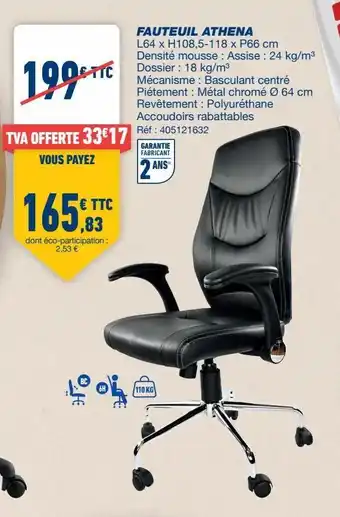 Bureau Vallée Fauteuil offre