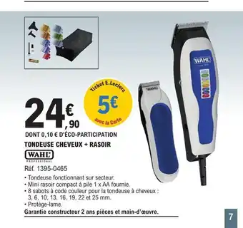 E.Leclerc Tondeuse cheveux + rasoir wahl offre