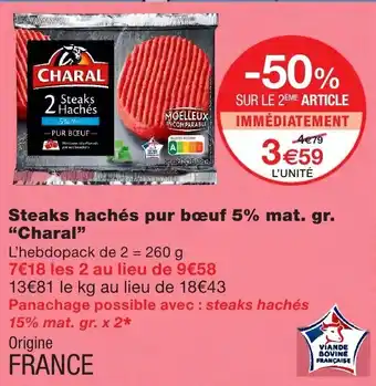 Monoprix Steaks hachés pur bœuf offre