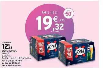 Intermarché Bière blonde 1664 offre