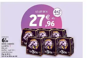 Intermarché Bière ambrée la bête offre