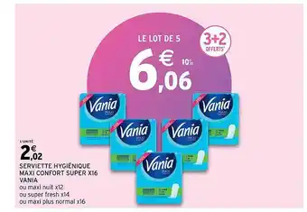 Serviette hygiénique maxi confort super x16 vania