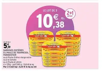 Intermarché Sardines entières à l'huile de tournesol parmentier offre