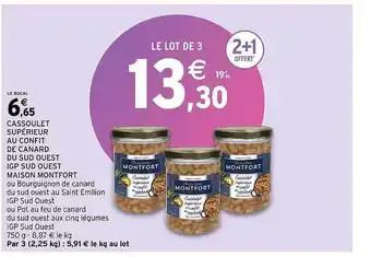 Intermarché Cassoulet supérieur au confit de canard du sud ouest igp sud ouest maison montfort offre