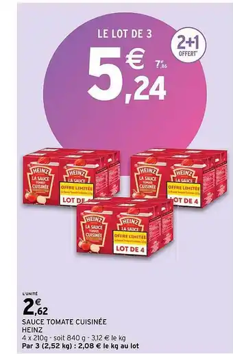Intermarché Sauce tomate cuisinée heinz offre
