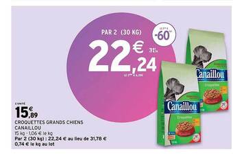 Intermarché Croquettes grands chiens canaillou offre