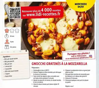 Lidl Gnocchi gratinés à la mozzarella offre
