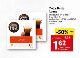 Lidl Dolce gusto lungo offre