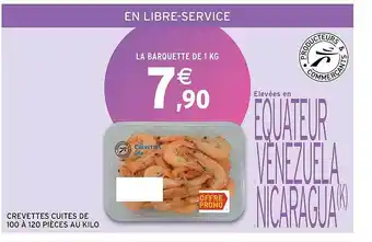 Intermarché Crevettes cuites de 100 à 120 pièces au kilo offre