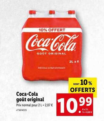 Lidl Coca-cola goût original offre