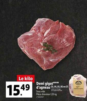 Lidl Demi gigot d'agneau offre