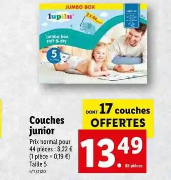 Lidl Couches junior lupilu offre