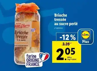 Lidl Brioche tressée au sucre perlé maître jean pierre offre